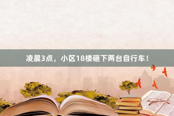 凌晨3点，小区18楼砸下两台自行车！